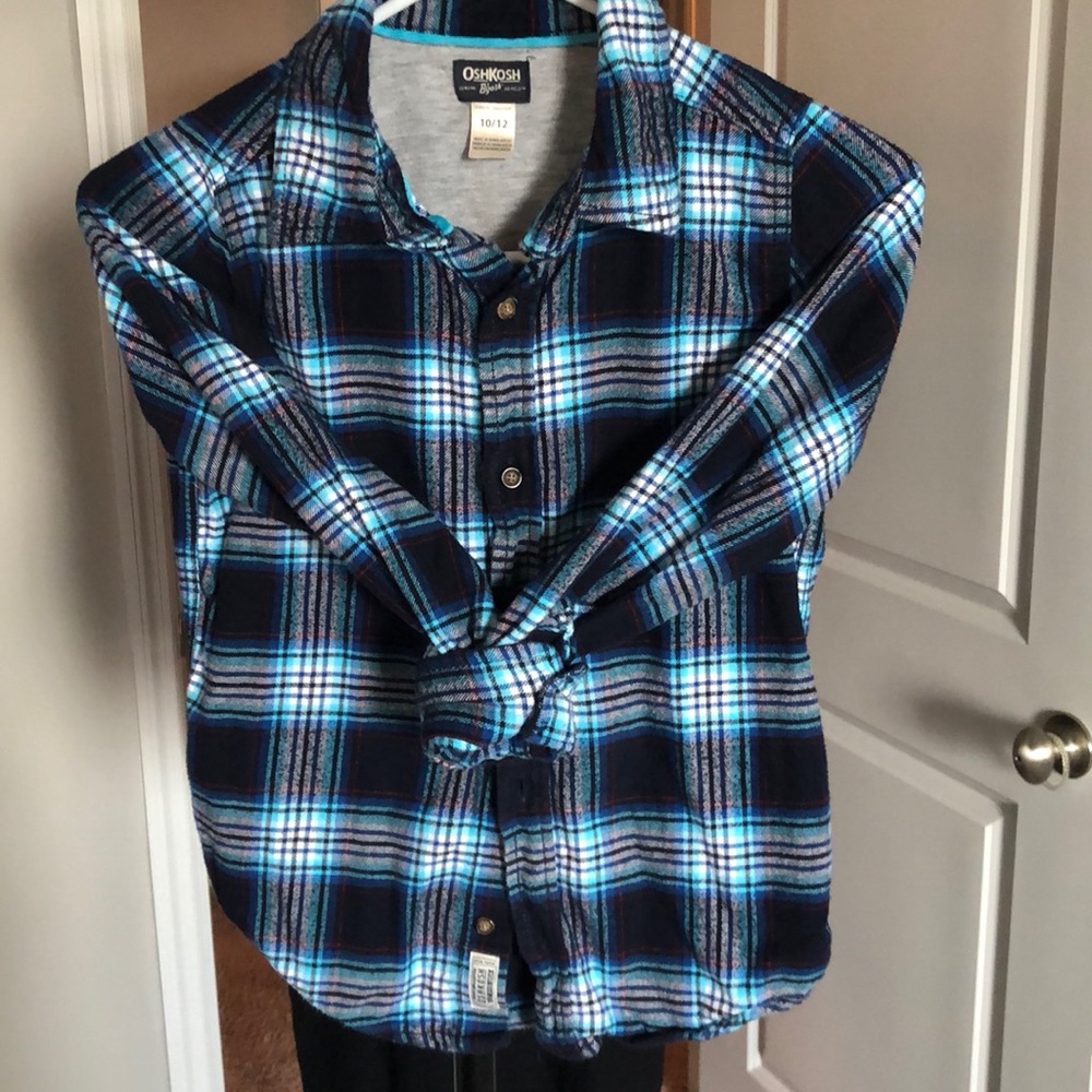 Lot Oshkosh Long-sleeved Flannel sz 10/12